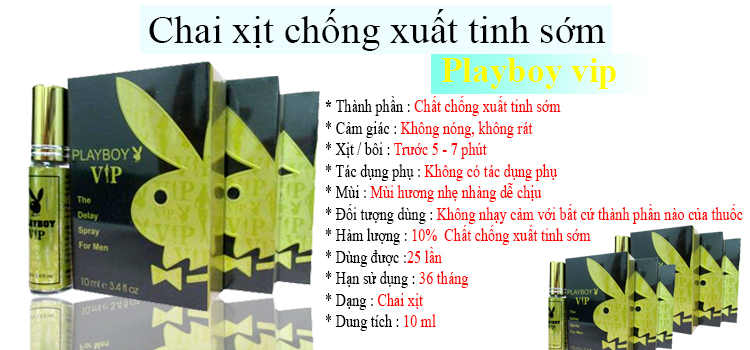 Trị Xuất Tinh Sớm PlayBoy Vip USA loại xịt